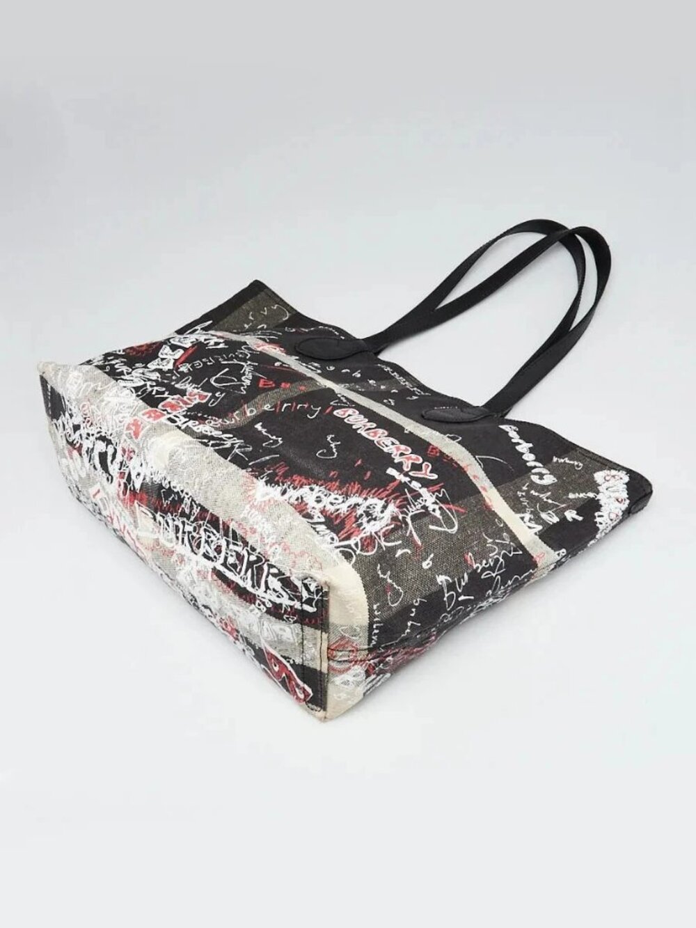 Burberry Black Classic Check Canvas Doodle Reversible Tote Bag - Picture 4 of 10